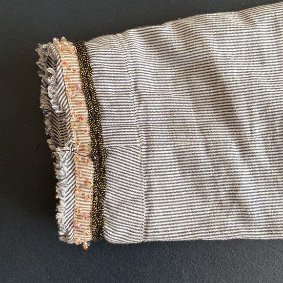 Free People, Boho Seersucker Beaded Blazer - Picture 4 of 4